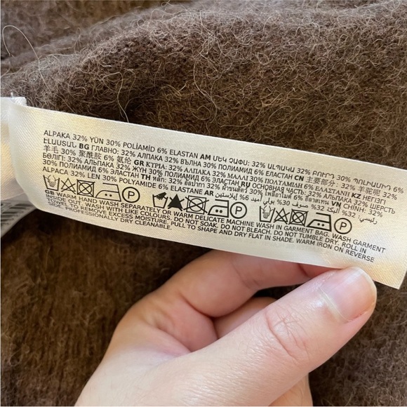 Ever New Alpaca Blend Puff Shoulder Sweater Brown | Soft Luxe Knit | Size Small - Picture 10 of 12